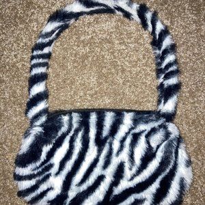 Faux zebra purse